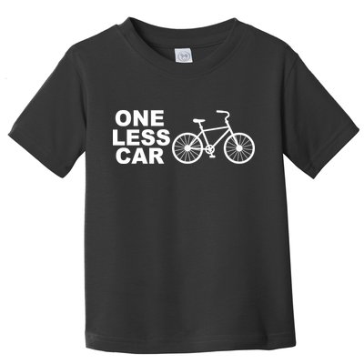 One Less Car Funny Cycling Toddler T-Shirt