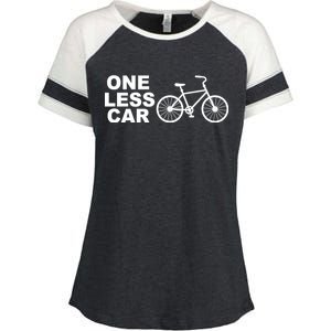 One Less Car Funny Cycling Enza Ladies Jersey Colorblock Tee