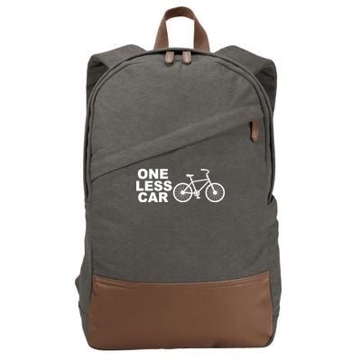 One Less Car Funny Cycling Cotton Canvas Backpack