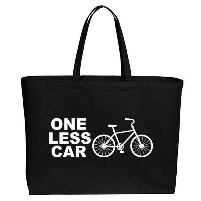 One Less Car Funny Cycling Cotton Canvas Jumbo Tote