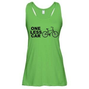 One Less Car Funny Cycling Ladies Essential Flowy Tank