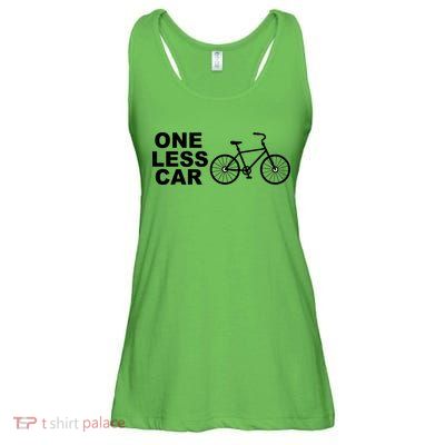 One Less Car Funny Cycling Ladies Essential Flowy Tank
