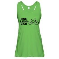 One Less Car Funny Cycling Ladies Essential Flowy Tank