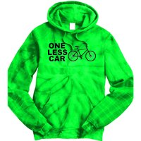 One Less Car Funny Cycling Tie Dye Hoodie