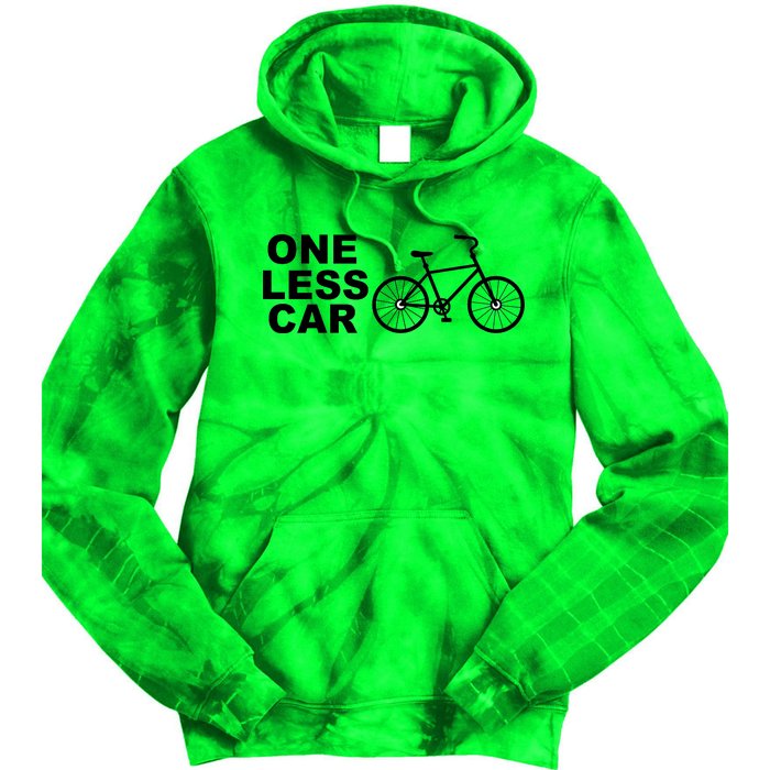 One Less Car Funny Cycling Tie Dye Hoodie