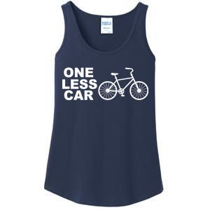 One Less Car Funny Cycling Ladies Essential Tank