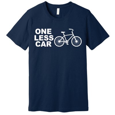 One Less Car Funny Cycling Premium T-Shirt