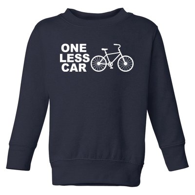 One Less Car Funny Cycling Toddler Sweatshirt