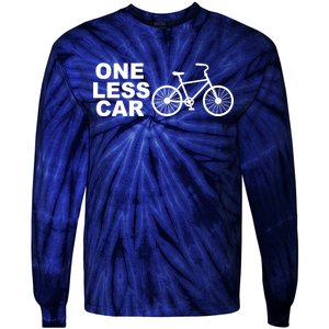 One Less Car Funny Cycling Tie-Dye Long Sleeve Shirt