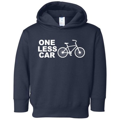 One Less Car Funny Cycling Toddler Hoodie