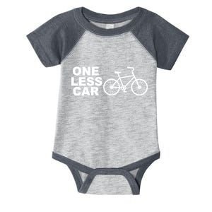 One Less Car Funny Cycling Infant Baby Jersey Bodysuit