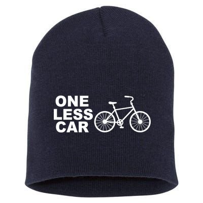 One Less Car Funny Cycling Short Acrylic Beanie