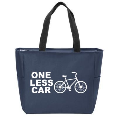 One Less Car Funny Cycling Zip Tote Bag