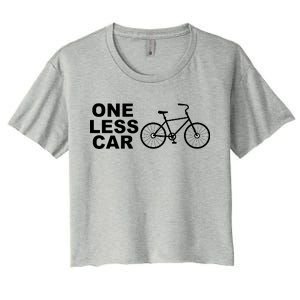 One Less Car Funny Cycling Women's Crop Top Tee