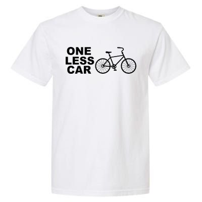 One Less Car Funny Cycling Garment-Dyed Heavyweight T-Shirt