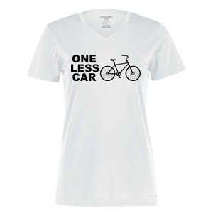 One Less Car Funny Cycling Women's Momentum V-Neck T-Shirt