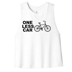 One Less Car Funny Cycling Women's Racerback Cropped Tank