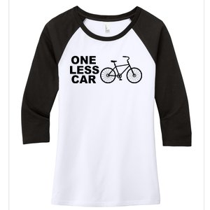 One Less Car Funny Cycling Women's Tri-Blend 3/4-Sleeve Raglan Shirt