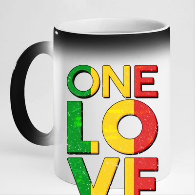 One Love African Colors 11oz Black Color Changing Mug