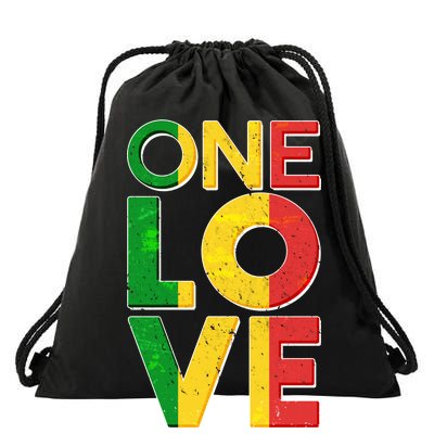 One Love African Colors Drawstring Bag