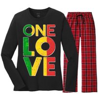 One Love African Colors Women's Long Sleeve Flannel Pajama Set 