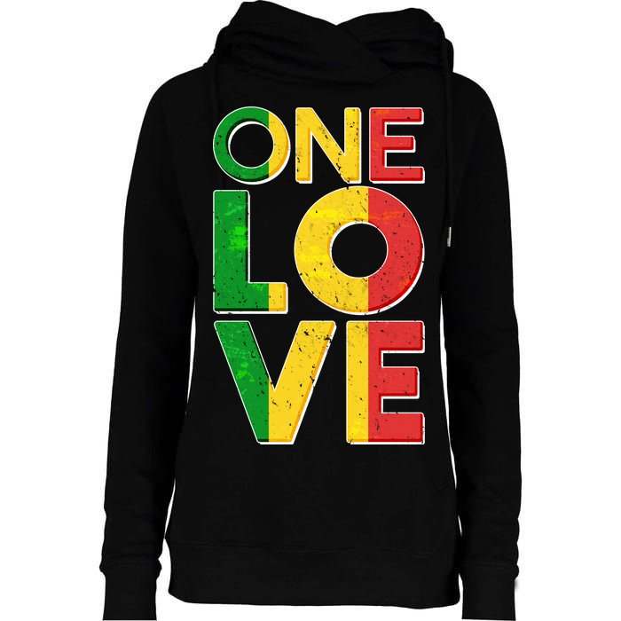 One Love African Colors Womens Funnel Neck Pullover Hood