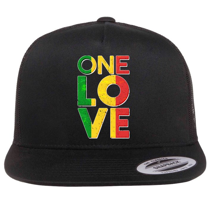 One Love African Colors Flat Bill Trucker Hat