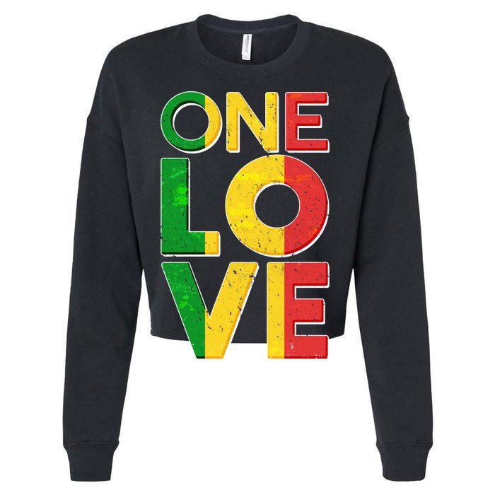 One Love African Colors Cropped Pullover Crew