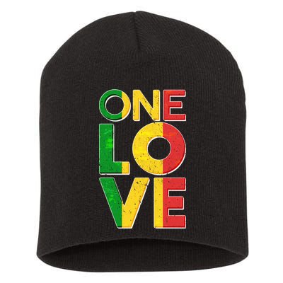 One Love African Colors Short Acrylic Beanie