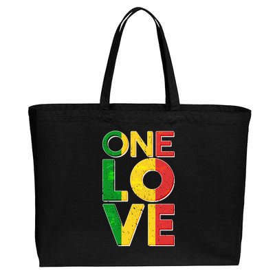 One Love African Colors Cotton Canvas Jumbo Tote