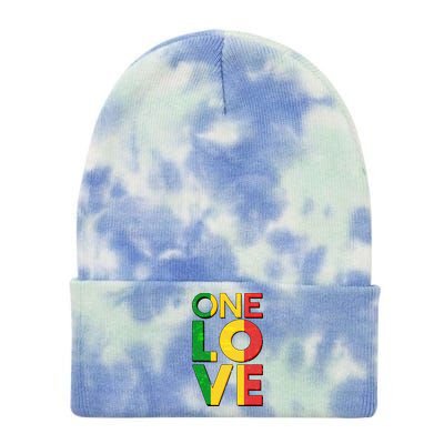 One Love African Colors Tie Dye 12in Knit Beanie