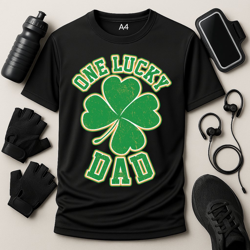 One Lucky Dad Cooling Performance Crew T-Shirt