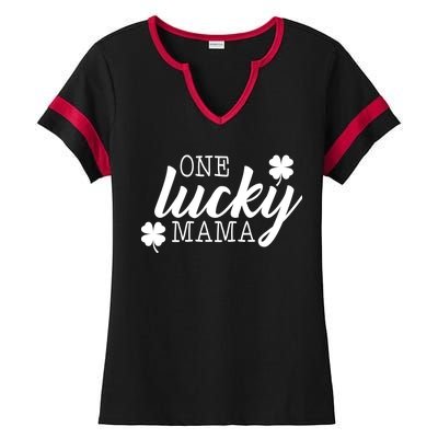 One Lucky Mama Ladies Halftime Notch Neck Tee