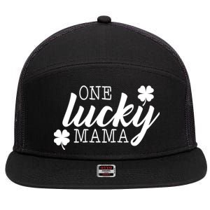 One Lucky Mama 7 Panel Mesh Trucker Snapback Hat