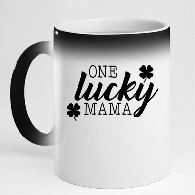 One Lucky Mama 11oz Black Color Changing Mug