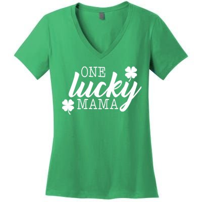 One Lucky Mama Women's V-Neck T-Shirt