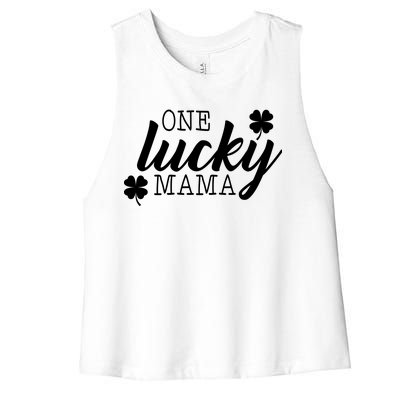 One Lucky Mama Women's Racerback Cropped Tank