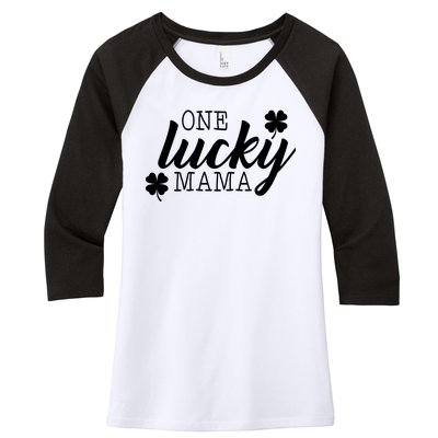 One Lucky Mama Women's Tri-Blend 3/4-Sleeve Raglan Shirt