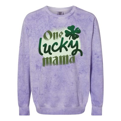 One Lucky Mama Irish Clover Colorblast Crewneck Sweatshirt