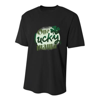 One Lucky Mama Irish Clover Youth Performance Sprint T-Shirt