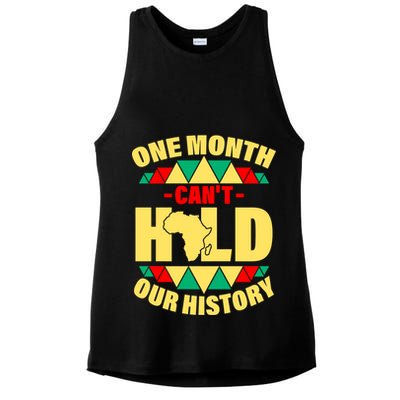 One Month Can't Hold Our History Africa Pride Ladies PosiCharge Tri-Blend Wicking Tank