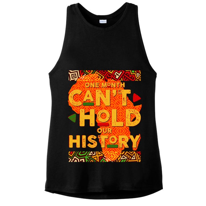 One Month Can't Hold Our History African Colors Ladies PosiCharge Tri-Blend Wicking Tank
