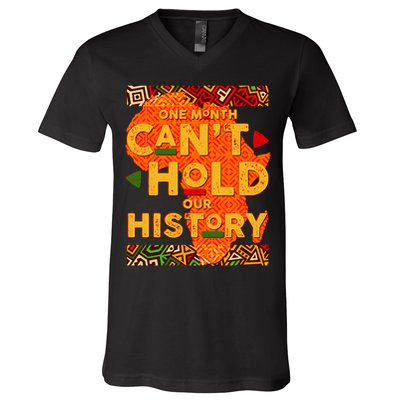One Month Can't Hold Our History African Colors V-Neck T-Shirt