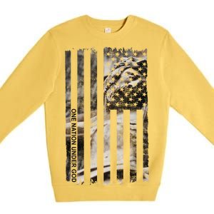 One Nation Under God American Jesus Flag Premium Crewneck Sweatshirt