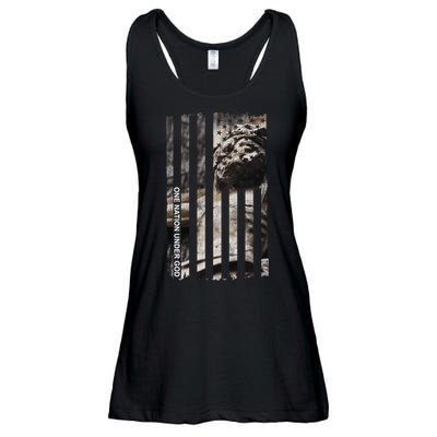 One Nation Under God American Jesus Flag Ladies Essential Flowy Tank