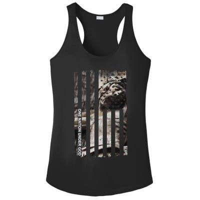 One Nation Under God American Jesus Flag Ladies PosiCharge Competitor Racerback Tank