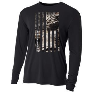 One Nation Under God American Jesus Flag Cooling Performance Long Sleeve Crew