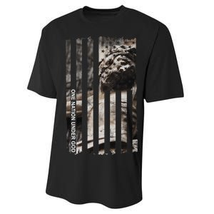 One Nation Under God American Jesus Flag Performance Sprint T-Shirt