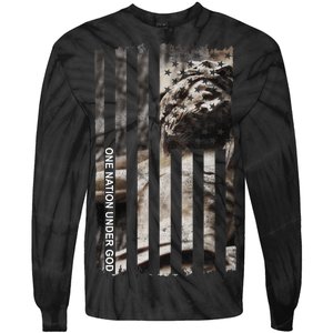 One Nation Under God American Jesus Flag Tie-Dye Long Sleeve Shirt