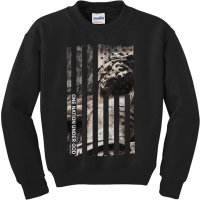 One Nation Under God American Jesus Flag Kids Sweatshirt